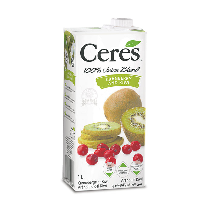 CERES CRANBERRY & KIWI 100% 1L (12 X 1L)